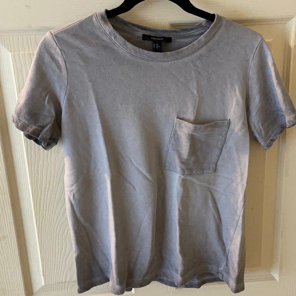 Forever 21 faded grey pocket t-shirt